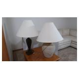 Ceramic Lamp 27"H & Metal Lamp 29"H