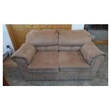 Suede Love Seat 61x33x33", Small Stains