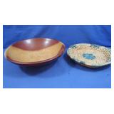 Wood Lathed Turned Bowl,Straw Basket