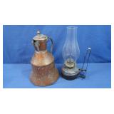 Oil Lamp, Vintage Brass Decorative Pitcher