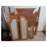 Sm. Wood Shelf, Hinged Double Mirror, Twin