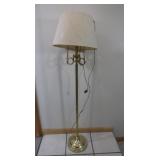 Brass Floor Lamp w/Shade-59"H
