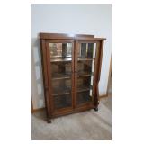 Vintage Wood China Cabinet, 4 Shelves 42x15x56"