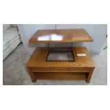 Wooden Coffee Table w/Shelf 44.5x27x18.5"
