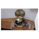 Vintage Octagon Metal Container of buttons