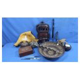 African Mask, Baskets, Quilts & Candleholders