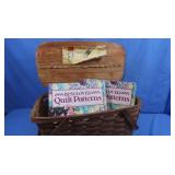 Wooden Picnic Basket of Quilting Books