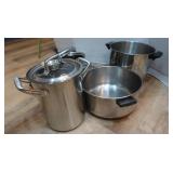 Large Pots, Lids, Iron Pans w/bases, Iron Trivets