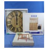 All NIB 2 Tier Telephone Table,Wood Table&21"Wall