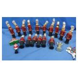 Approx 18 toy soldiers, Made from Sewing Thread