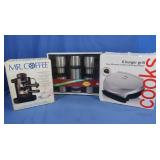 All NIB-6 Burger Grill,Expresso Maker&more