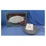 All NIB Silverplated Tray,eramic Griddle Pan