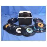 Vintage 45 RPM Record Case with 45 RPM