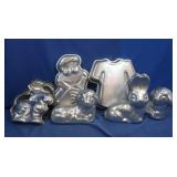11 Aluminum, Mostly Animal Cake Molds