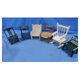 Assortment of Doll Chairs & Rocking Chairs,