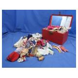 Vintage Storage Chest 11x6.5x7"H & Various Doll