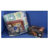 All NIB-King Comforter Set&Wooden Shoe Shine Box