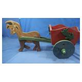 Handmade Woode Horse & Cart Dï¿½cor