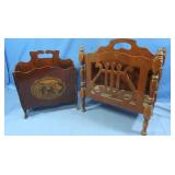 2 Wooden Magazine Racks
