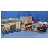 All NIB Battery Back,Security Box&Hanging Folder