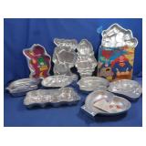 9 Asst. Cake Molds, Incl. Superman, Barney & More