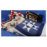Hand & Machine Stitched Quilts/Throws-Xmas 58x50,