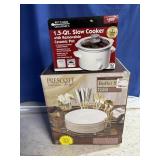 All NIB 1.5oz Slow Cooker,49pc 18/O Gold Plated