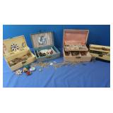 Lot of Jewelry Boxes & Costume Jewelry