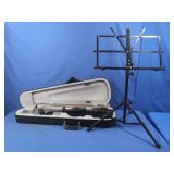 Display Violin w/case,22.5"Long w/music stand