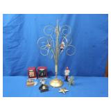 Brass "Tree" 24"H w/Christmas Ornaments