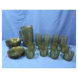 Vintage Anchor Hocking Avocado Green Textured