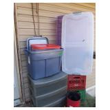Lg Lot storage Totes,Crates