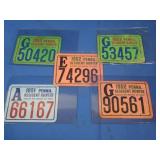 5 Vintage PA Resident Hunter Tags 1951,1952&1953