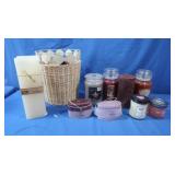 Large Candles&Wastebasket 10.5"H