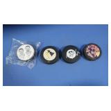 4 NHL Penguins Hockey Pucks