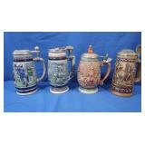 4 Beer Steins 1970