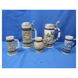 5 Avon Beer Steins 1970