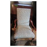 Queen Anne Style Armchair w/upholstered