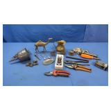 Brass Camel&(broken ear),Pitcher,Hand Pruner,