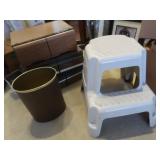 Plastic Cosco Step Stool 17"H,3 VHS Tape Storage