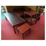 4 Wooden Tables,Coffee Table w/Glass Piece for