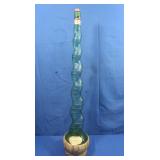 Vintage Italian Twisted Green Glass Chianti Wine