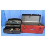 2 Metal Tool Boxes w/Contents