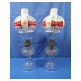 Vintage Budweiser Oil Lamps(2)