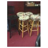 Wooden Bar Chair 48"H&4 Wooden Bar Stools