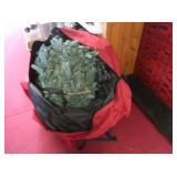 Lighted Christmas Tree on Wheeled Stan in Storage