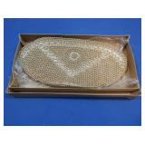 Vintage Gold-Pearl Beaded Clutch Bag 8.25"x4"