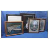 4 Framed Pics-Largest has piece of Frame