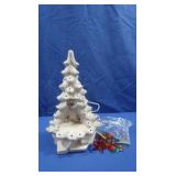 Vintage Ceramic Christmas Tree Music Box