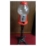 Vintage Red Carousel Gumball Machine,40"H